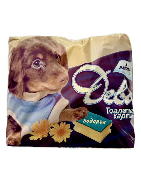 Тоалетна хартия Дева с гъба