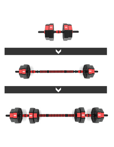 Комбинация дъмбел-щанга 15 кг HMS