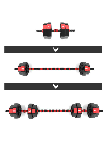 Комбинация дъмбел-щанга 15 кг HMS