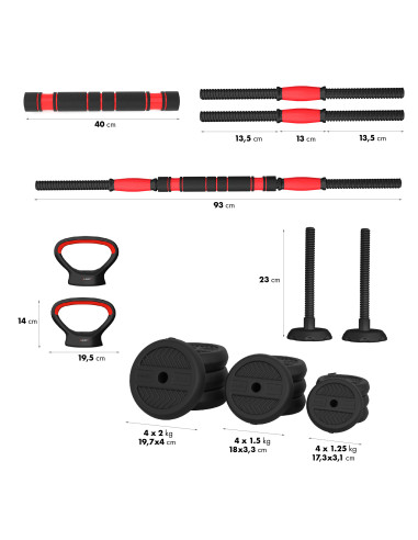 ПРОФЕСИОНАЛЕН КОМПЛЕКТ 6-В-1 КОМПЛЕКТ С ТЕЖЕСТИ 20KG HMS