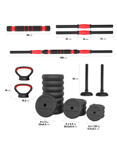 (2 ЧАСТИ) В КОМПЛЕКТ КОМПЛЕКТ 6 В 1 С ТЕГЛОСТИ 40 KG HMS
