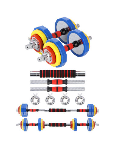 Дъмбел-Щанга в калъф цветен 2х10кг HMS