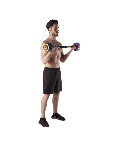 Дъмбел-Щанга в калъф цветен 2х10кг HMS