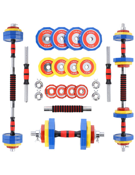 Дъмбел-Щанга в калъф цветен 2х10кг HMS
