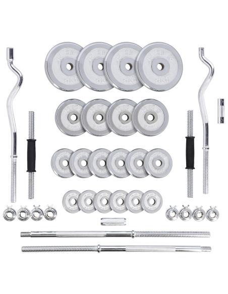 ДЪМБЕЛИ-ЩАНГИ ПРАВИ И ЩАНГИ В КАЛЪФ ХРОМ 55KG HMS