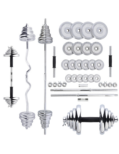 ДЪМБЕЛИ-ЩАНГИ ПРАВИ И ЩАНГИ В КАЛЪФ ХРОМ 55KG HMS