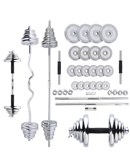 ДЪМБЕЛИ-ЩАНГИ ПРАВИ И ЩАНГИ В КАЛЪФ ХРОМ 55KG HMS