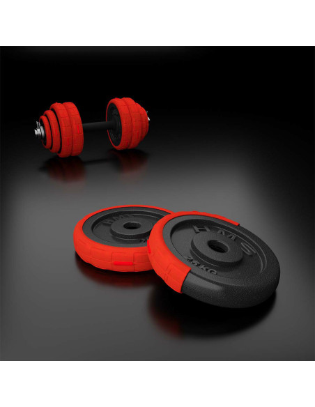 КОМПЛЕКТ ДЪМБЕЛИ С ГУМЕНО ПОКРИТИЕ 30KG HMS