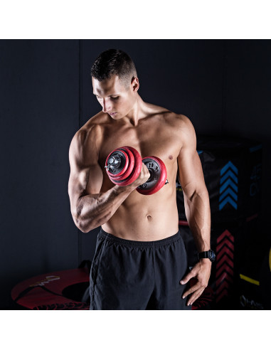 КОМПЛЕКТ ДЪМБЕЛИ С ГУМЕНО ПОКРИТИЕ 30KG HMS