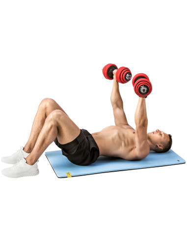 КОМПЛЕКТ ДЪМБЕЛИ С ГУМЕНО ПОКРИТИЕ 30KG HMS