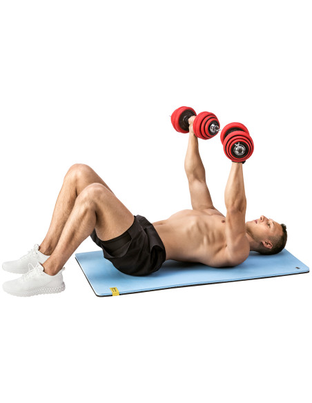 КОМПЛЕКТ ДЪМБЕЛИ С ГУМЕНО ПОКРИТИЕ 30KG HMS