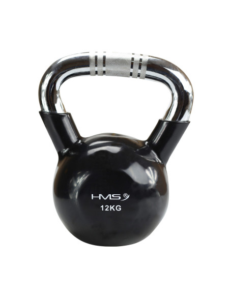 Kettlebell HMS KTC12 ЧЕРНА чугунена назъбена дръжка