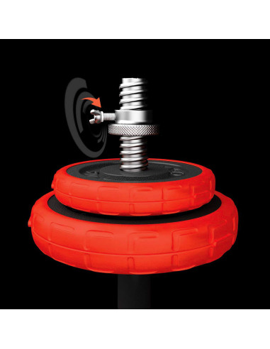 КОМПЛЕКТ ДЪМБЕЛИ С ГУМЕНО ПОКРИТИЕ 30KG HMS