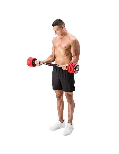 КОМПЛЕКТ ДЪМБЕЛИ С ГУМЕНО ПОКРИТИЕ 30KG HMS