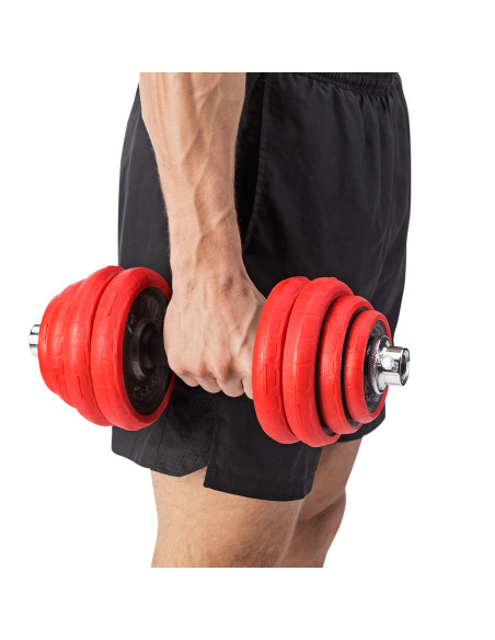 КОМПЛЕКТ ДЪМБЕЛИ С ГУМЕНО ПОКРИТИЕ 30KG HMS