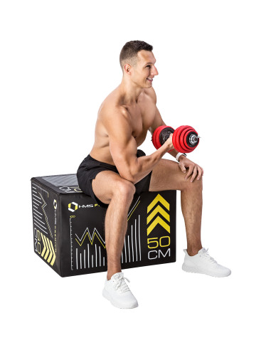 КОМПЛЕКТ ДЪМБЕЛИ С ГУМЕНО ПОКРИТИЕ 30KG HMS