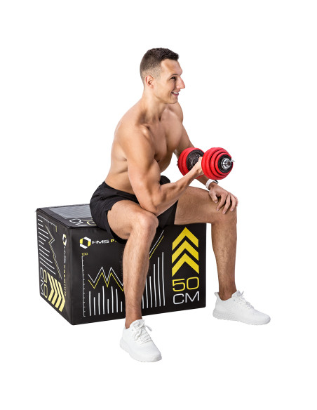 КОМПЛЕКТ ДЪМБЕЛИ С ГУМЕНО ПОКРИТИЕ 30KG HMS