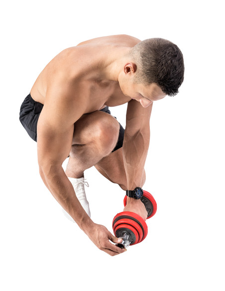 КОМПЛЕКТ ДЪМБЕЛИ С ГУМЕНО ПОКРИТИЕ 30KG HMS