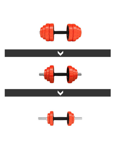 КОМПЛЕКТ ДЪМБЕЛИ С ГУМЕНО ПОКРИТИЕ 30KG HMS