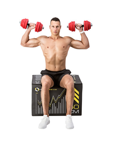 КОМПЛЕКТ ДЪМБЕЛИ С ГУМЕНО ПОКРИТИЕ 30KG HMS