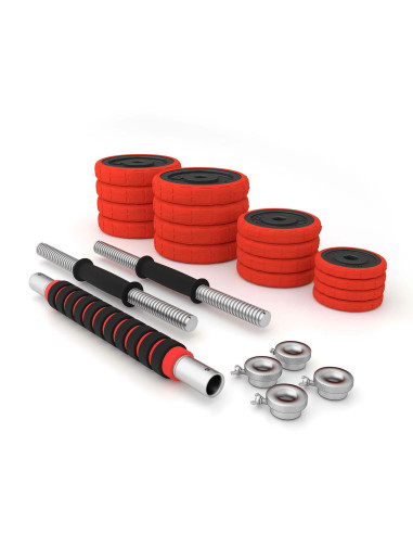 КОМПЛЕКТ ДЪМБЕЛИ С ГУМЕНО ПОКРИТИЕ 30KG HMS