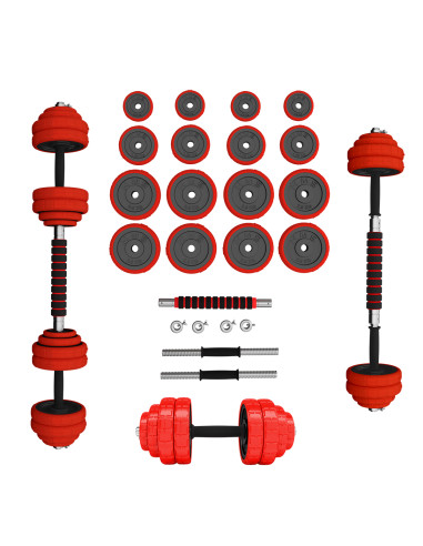КОМПЛЕКТ ДЪМБЕЛИ С ГУМЕНО ПОКРИТИЕ 30KG HMS