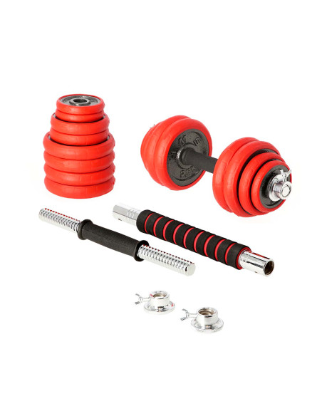 КОМПЛЕКТ ДЪМБЕЛИ С ГУМЕНО ПОКРИТИЕ 30KG HMS