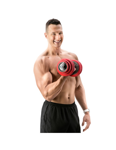 КОМПЛЕКТ ДЪМБЕЛИ С ГУМЕНО ПОКРИТИЕ 30KG HMS