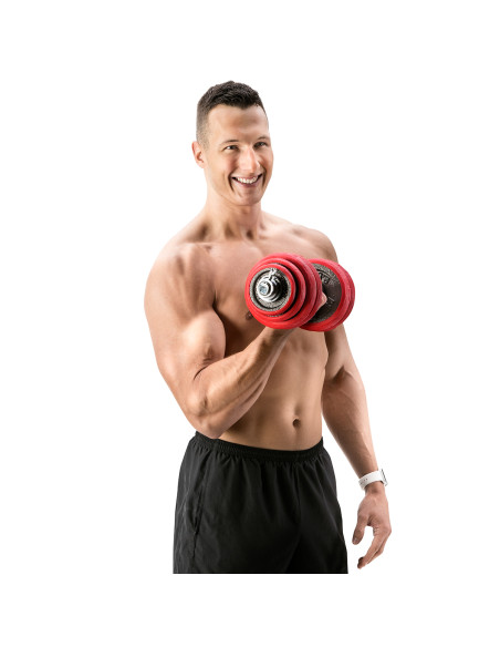 КОМПЛЕКТ ДЪМБЕЛИ С ГУМЕНО ПОКРИТИЕ 30KG HMS