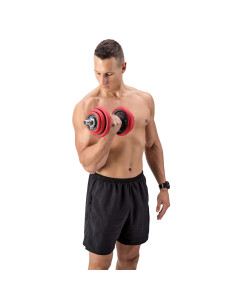 КОМПЛЕКТ ДЪМБЕЛИ С ГУМЕНО ПОКРИТИЕ 20KG HMS