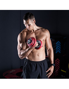 КОМПЛЕКТ ДЪМБЕЛИ С ГУМЕНО ПОКРИТИЕ 20KG HMS 2