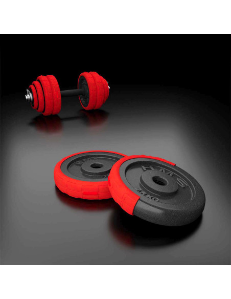 КОМПЛЕКТ ДЪМБЕЛИ С ГУМЕНО ПОКРИТИЕ 20KG HMS