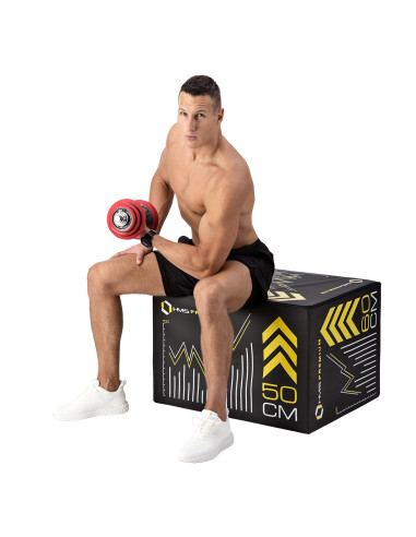 КОМПЛЕКТ ДЪМБЕЛИ С ГУМЕНО ПОКРИТИЕ 20KG HMS