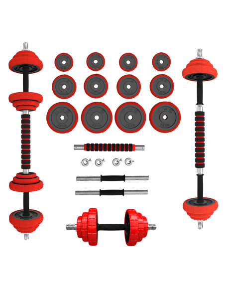 КОМПЛЕКТ ДЪМБЕЛИ С ГУМЕНО ПОКРИТИЕ 20KG HMS