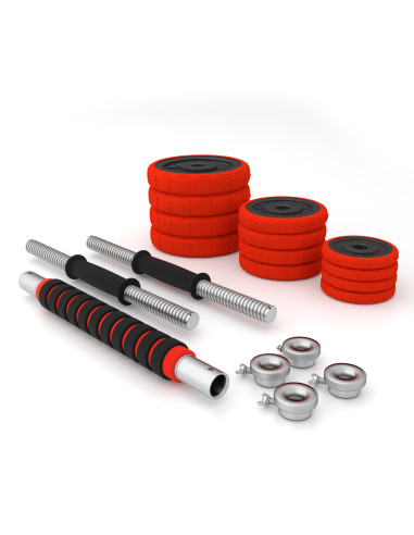 КОМПЛЕКТ ДЪМБЕЛИ С ГУМЕНО ПОКРИТИЕ 20KG HMS