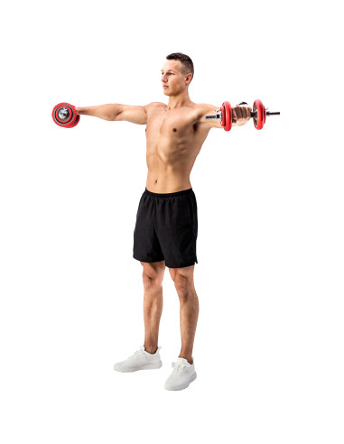 КОМПЛЕКТ ДЪМБЕЛИ С ГУМЕНО ПОКРИТИЕ 20KG HMS