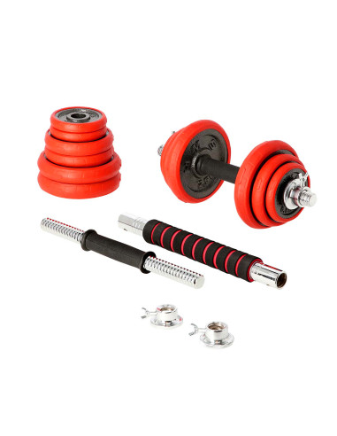 КОМПЛЕКТ ДЪМБЕЛИ С ГУМЕНО ПОКРИТИЕ 20KG HMS