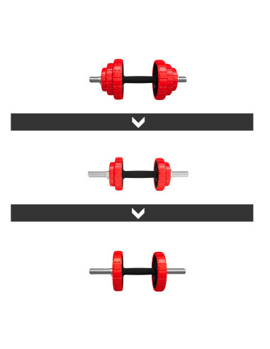 КОМПЛЕКТ ДЪМБЕЛИ С ГУМЕНО ПОКРИТИЕ 20KG HMS