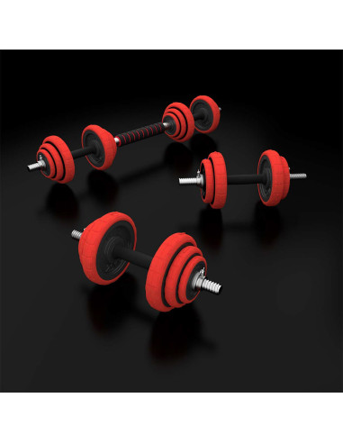 КОМПЛЕКТ ДЪМБЕЛИ С ГУМЕНО ПОКРИТИЕ 20KG HMS