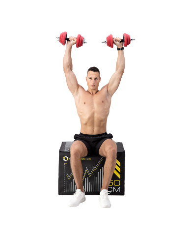 КОМПЛЕКТ ДЪМБЕЛИ С ГУМЕНО ПОКРИТИЕ 20KG HMS