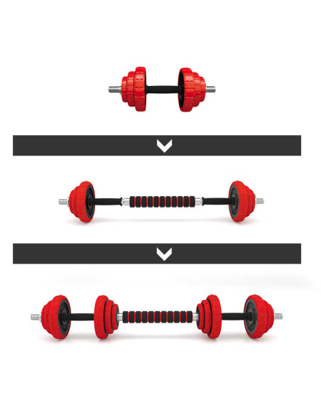 КОМПЛЕКТ ДЪМБЕЛИ С ГУМЕНО ПОКРИТИЕ 20KG HMS