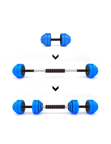ДЪМБЕЛ-ЩАНГА С ГУМЕНО ПОКРИТИЕ 30КГ HMS