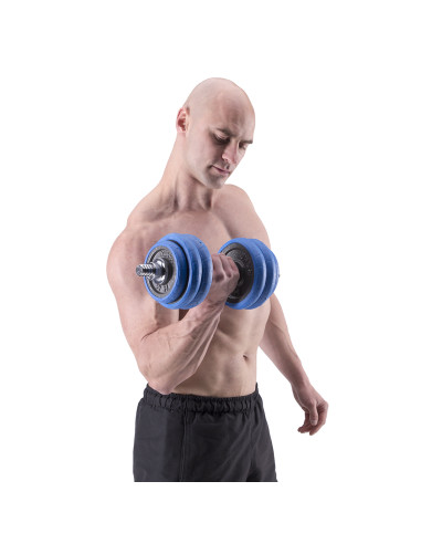 ДЪМБЕЛ-ЩАНГА С ГУМЕНО ПОКРИТИЕ 30КГ HMS