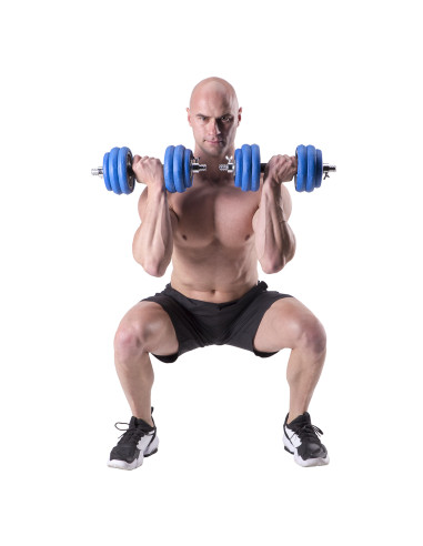 ДЪМБЕЛ-ЩАНГА С ГУМЕНО ПОКРИТИЕ 30КГ HMS