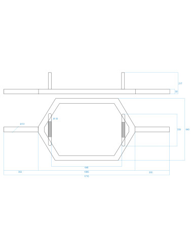 ШЕСТОГРАДЕН ПРЪТ 170см/50мм HMS
