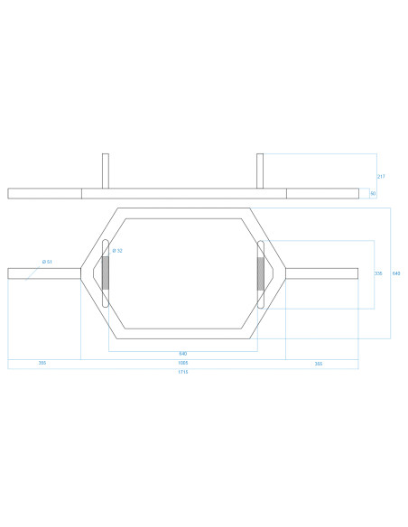 ШЕСТОГРАДЕН ПРЪТ 170см/50мм HMS