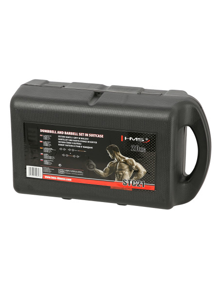 Дъмбели/Щанга в калъф, хромиран, 2х10 кг HMS