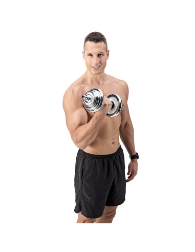 Дъмбели/Щанга в калъф, хромиран, 2х10 кг HMS