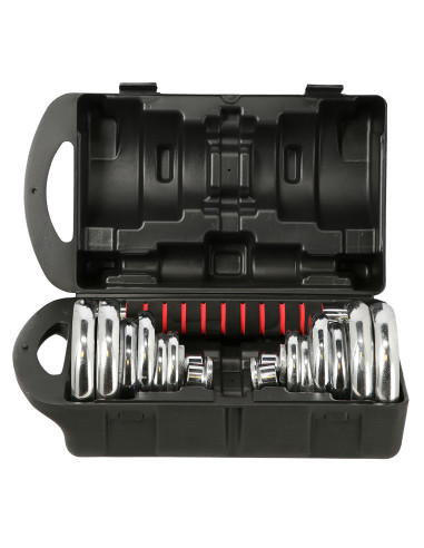 Дъмбели/Щанга в калъф, хромиран, 2х10 кг HMS