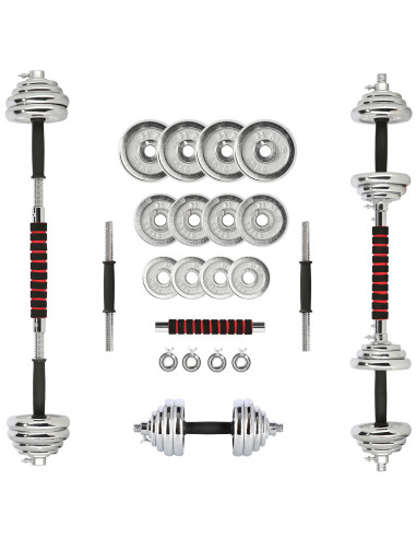 Дъмбели/Щанга в калъф, хромиран, 2х10 кг HMS